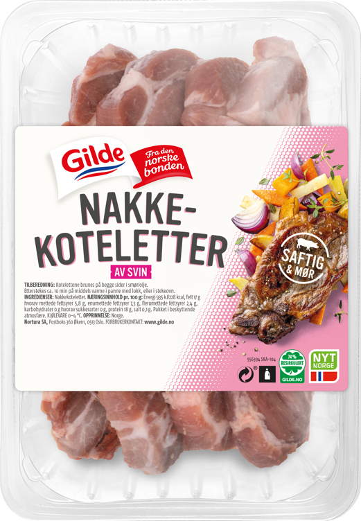 Bilde av Svin Nakkekotelett uten Svor 850g