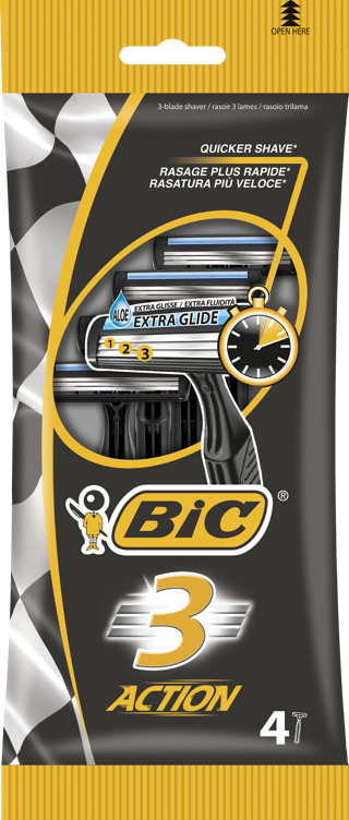 Barberhøvel Bic 3 Action 4-p Bic