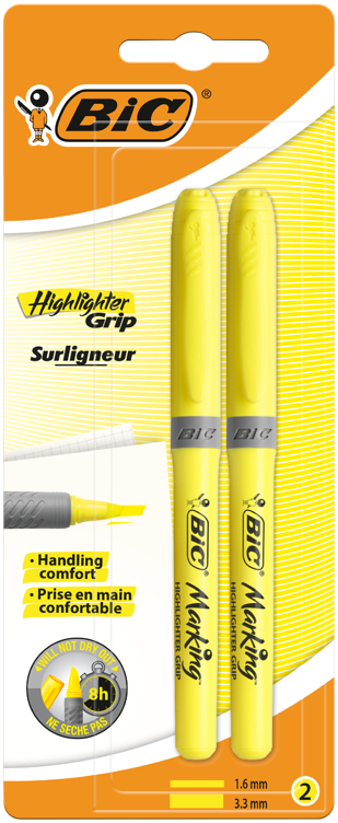 Bic Highlighter-penn Gul Pakke med 2