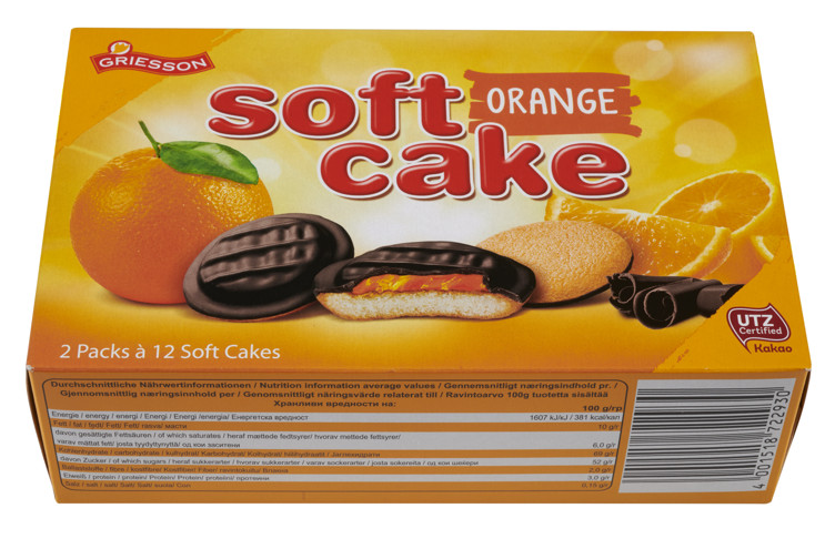 Soft Cake Orange 2x12stk 300g Griesson