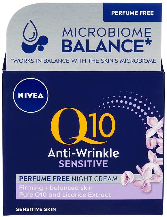 Bilde av Nivea Q10 Anti-wrinkle Sensitive Parfume Free Night Cream 50ml