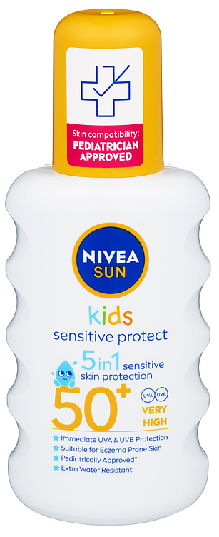 Bilde av Nivea Sun Kids Sensitive Protect & Play Sun Spray Spf 50+, 200ml