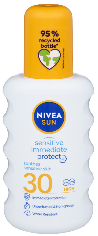 Nivea Sun Sensitive Immediate Protect Soothing Sun Spray Spf 30, 200ml