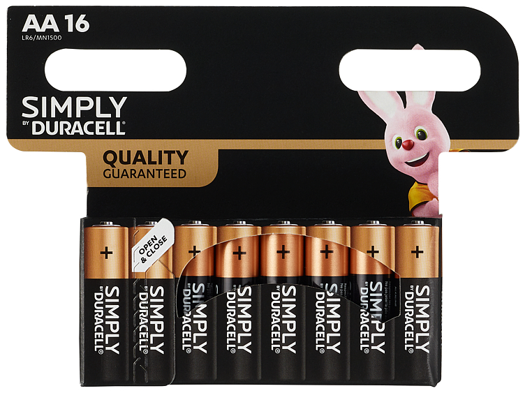 Duracell Simply Aa Alkalisk Batteri 16pk