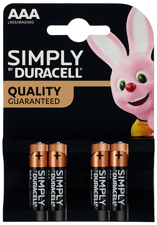 Duracell Simply Aaa Alkalisk Batteri 4pk