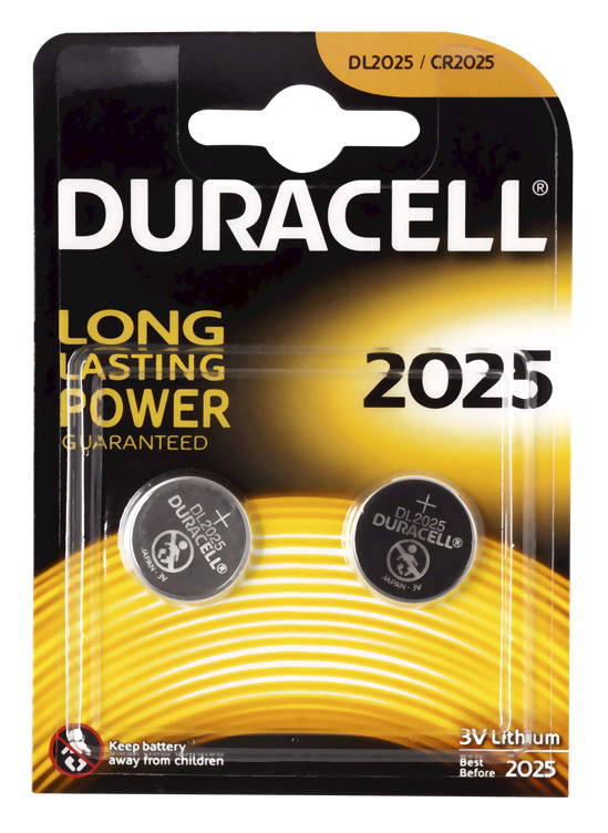 Duracell 2025 - 3v Litium Knappcellebatteri 2pk