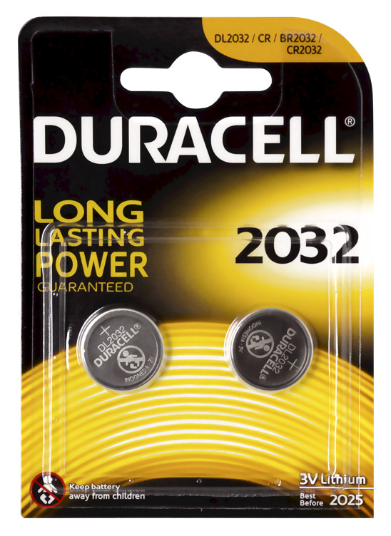 Duracell 2032 - 3v Litium Knappcellebatteri 2pk