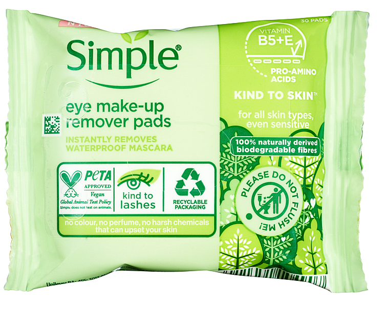 Eye Remover Pads Kind To Skin Simple