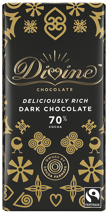 70% Dark Fairtrade Chocolate 90g Divine
