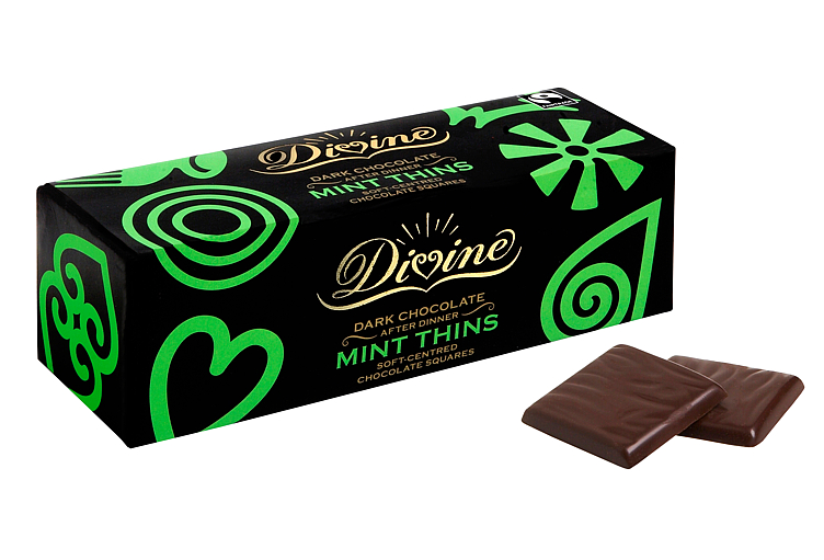Divine After Dinner Mint Thins 200g Fairtrade