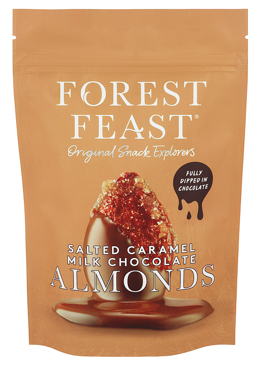 Forest Feast Melkesjokolade, Saltet Karamell Mandler 120g