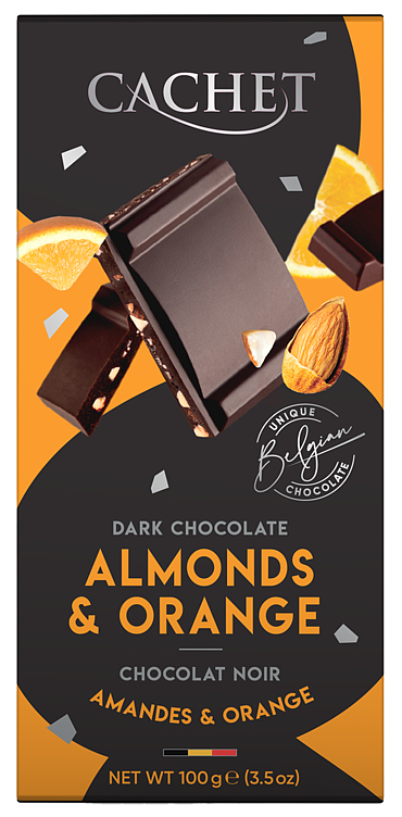 Cachet Dark Chocolate Orange & Almond 100g