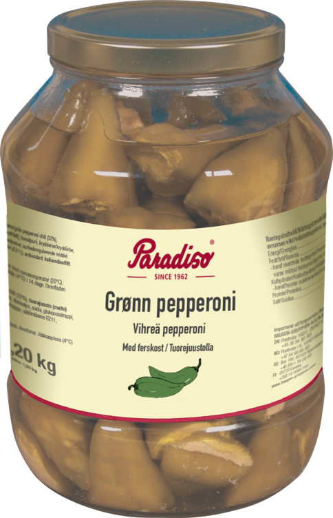 Paradiso Pepperoni Grønn med Ost 4x2,2kg