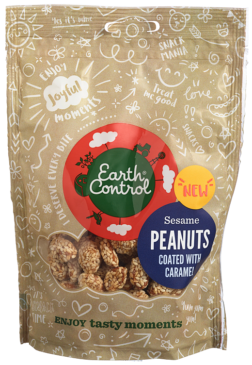 Earth Control Peanuts Sesame Coated 125g