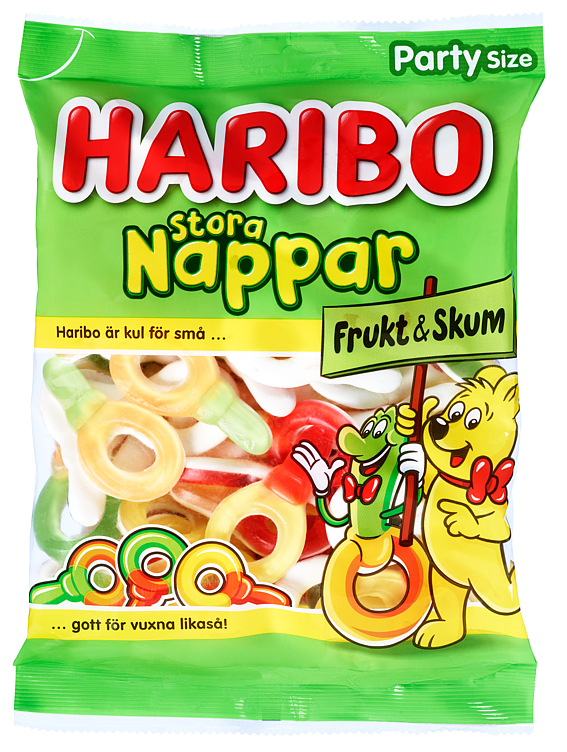 Stora Nappar Frukt & Skum 750g Haribo