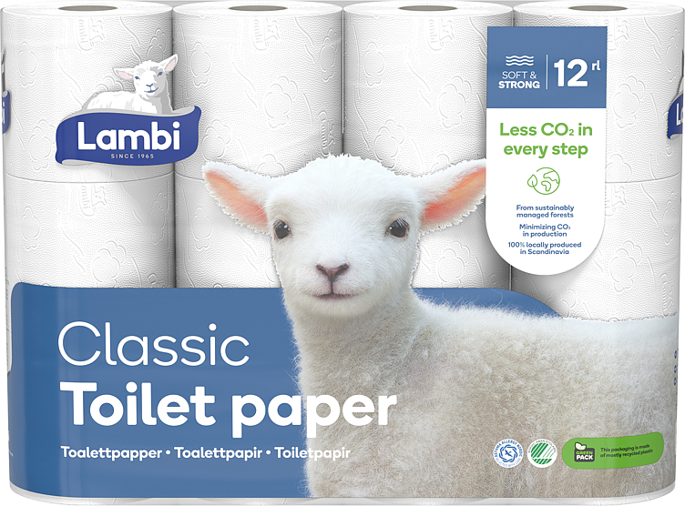 Lambi Toalettpapir 12pk Hvit