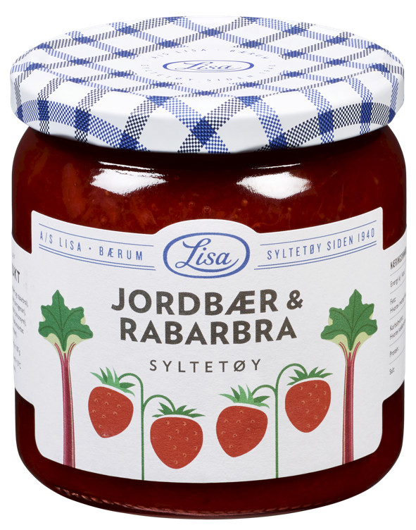 Jordbær og Rabarbra 420g Lisa