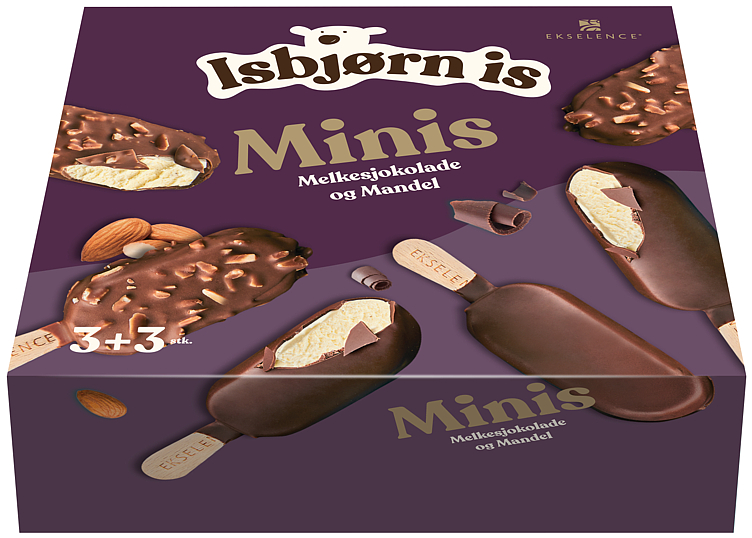 Ekselence Minis Melkesjokolade og Mandel 6 stk
