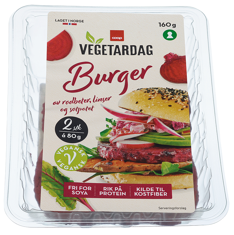 Vegetardag Rødbete og Søtpotet Burger 2 X 80g