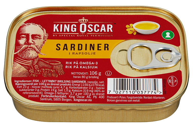 King Oscar Sardiner i Rapsolje Promo