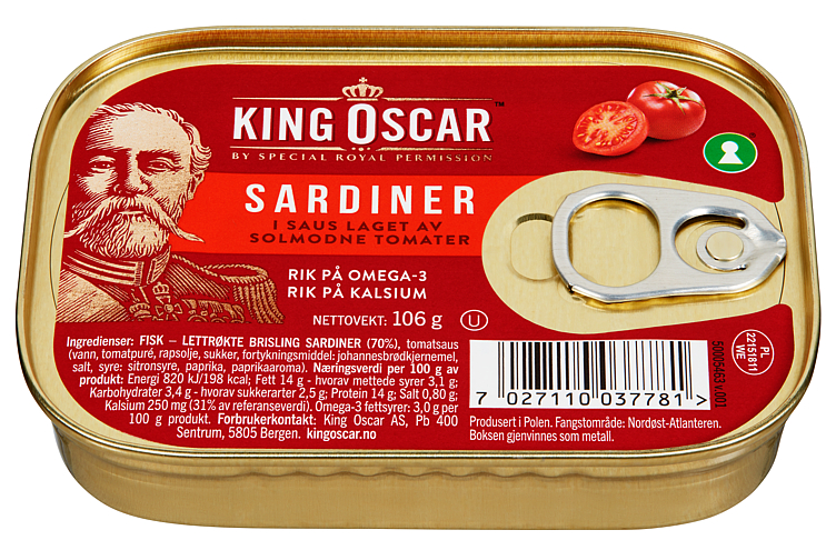 King Oscar Sardiner i Tomat Promo