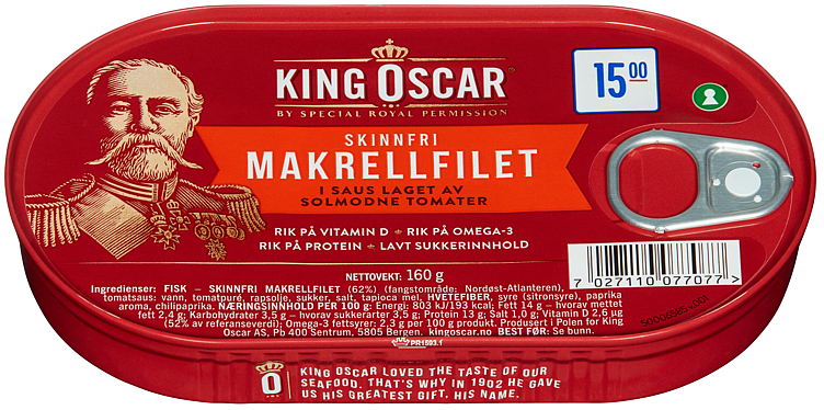 Skinnfri Makrellfilet 160g Trau