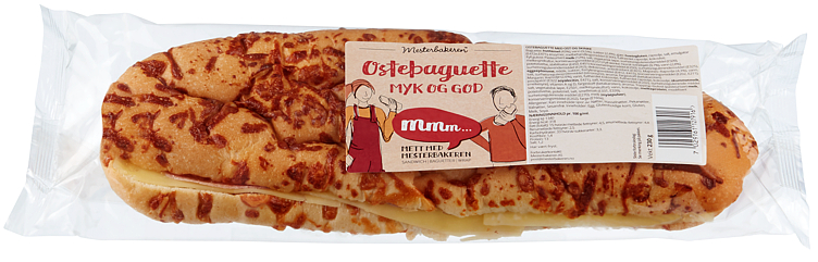 Bilde av Ostebaguette m Ost/skinke 230g Mesterbakeren