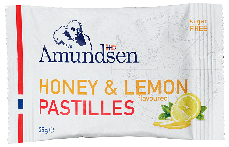 Amundsen Pastilles Honey And Lemon Gir Frisk Pust