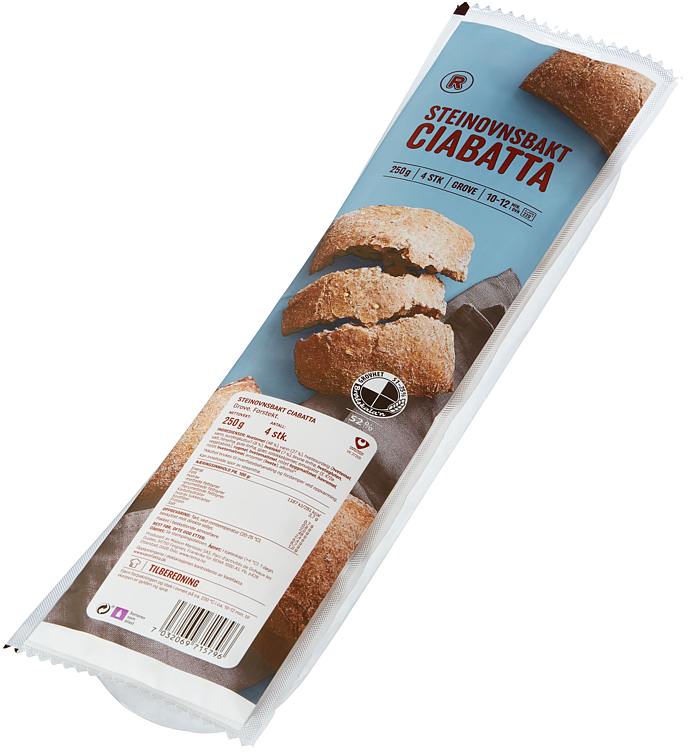 Steinovnsbakt Ciabatta Grove 4pk 250g Rema 1000