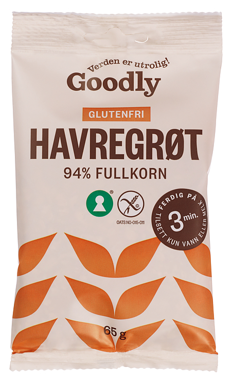 Havregrøt Naturell Glutenfri 65g R Goodly