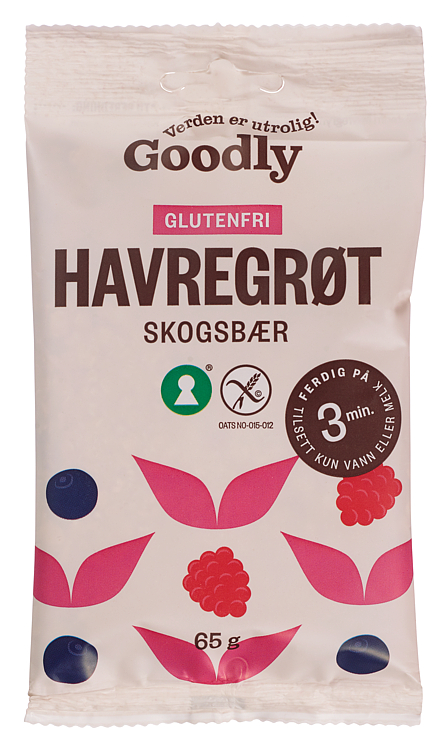 Havregrøt Skogsbær Glutenfri 65g R Goodly
