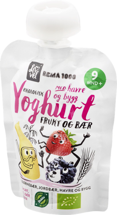 Yoghurt med Frukt Bær 90g Økologisk Lev Vel