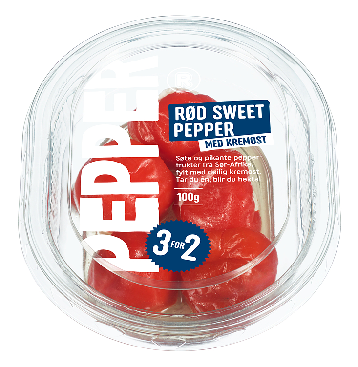 Rød Sweet Pepper m/Kremost 100g R