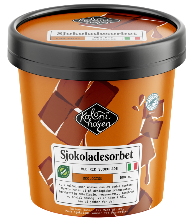 Sjokoladesorbet Økologisk 500ml Kolonihagen
