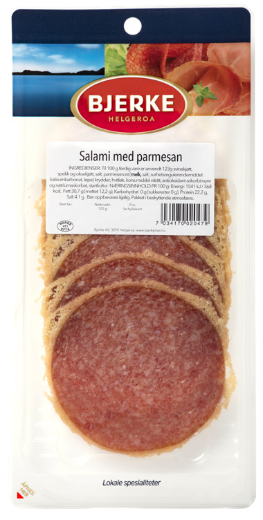 Salami m/Parmesan Skåret 100g Bjerke