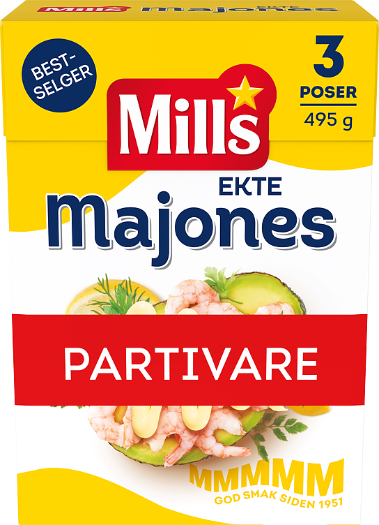 Mills Ekte Majones 1/3 Pall (252x495g Sjaktel)
