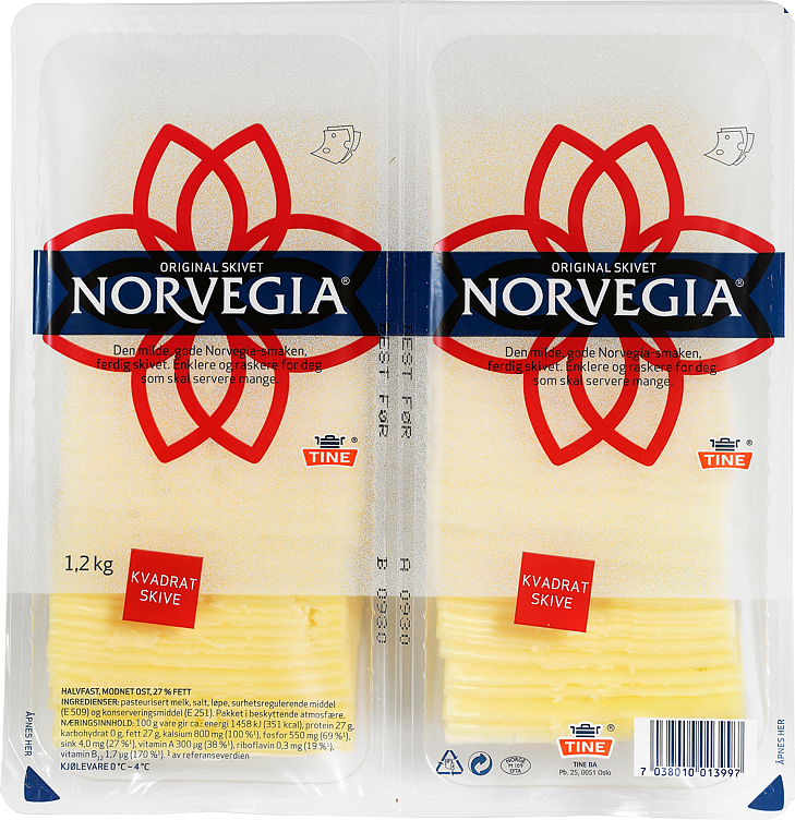 Bilde av Norvegia Skiver 1,2kg Tine