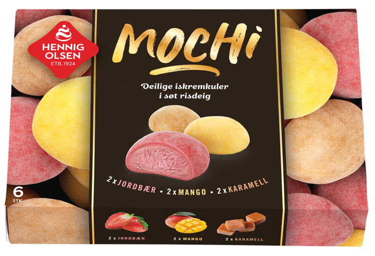 Mochi 6 stk 2xkaramell – 2xjordbær – 2xmango