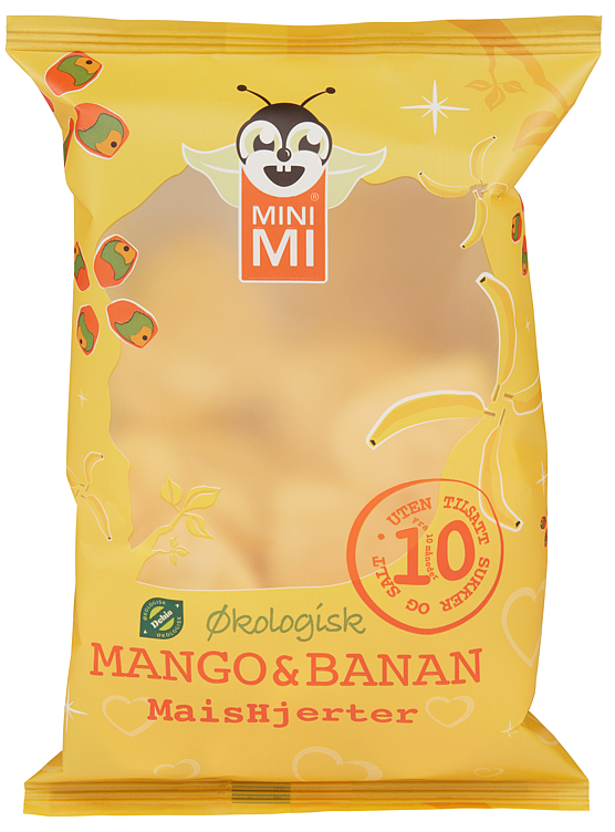 Minimi Øko Maishjerter m/Mango og Banan 30g