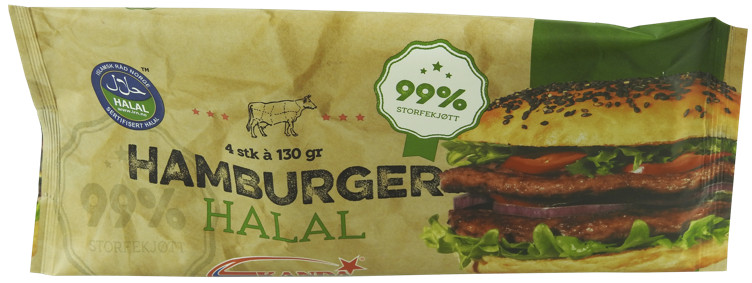 Hamburger 99% Original Halal 130g X 4stk