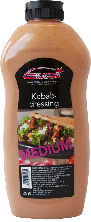 Kebabdressing Medium 900ml Kanda
