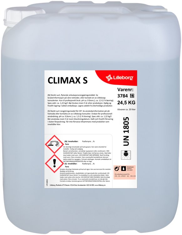 Climax S Surt Rengjøringsmiddel 24,5kg
