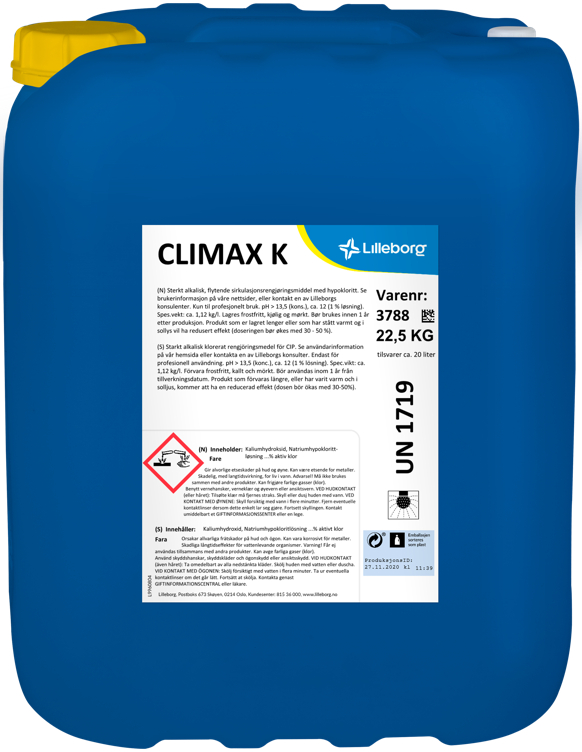 Climax K Sterkt Alkalisk Middel 22,5kg