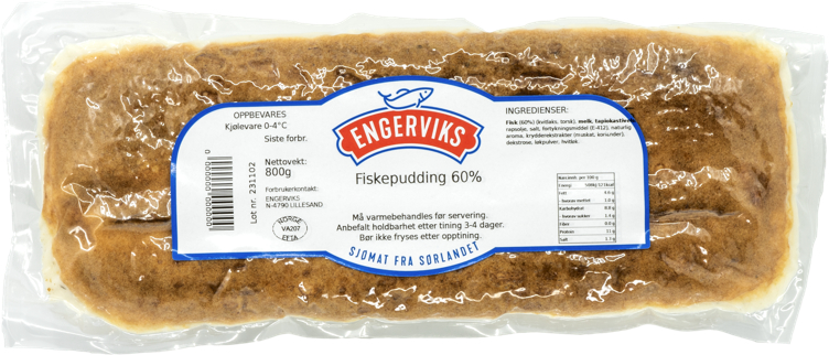 Fiskepudding 63% 800g Engerviks