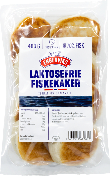 Fiskekaker Laktosefri 70% Engerviks