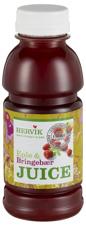 Eple & bringebærjuice 0,33 L Hervik