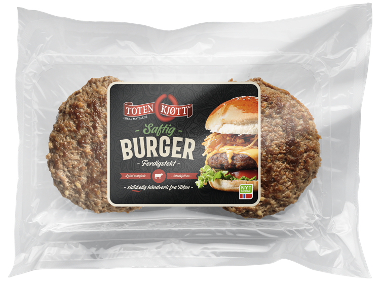Burger Naturell Ferdigstekt Toten Kjøtt As