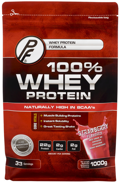 100% Whey Jordbær Proteinfabrikken