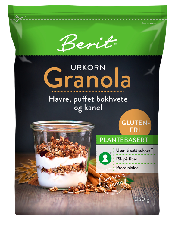 Berit™ Granola Kanel Glutenfri uten Tilsatt Sukker 350g