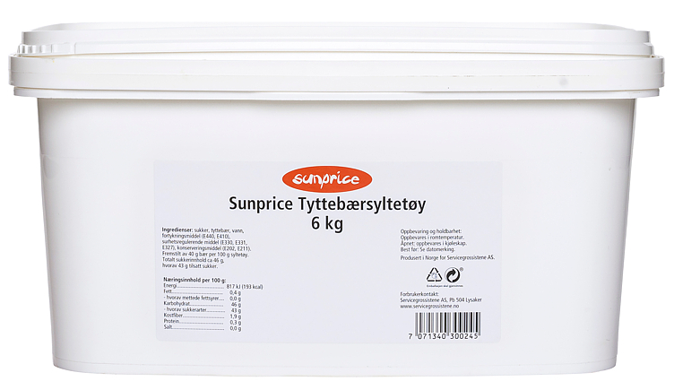 Bilde av Sunprice Tyttebærsyltetøy 6kg